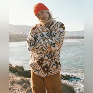 Billabong Fireside Sherpa Fleece Jacket Southwest Aztec Print Women’s Small